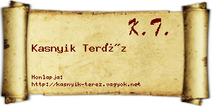 Kasnyik Teréz névjegykártya